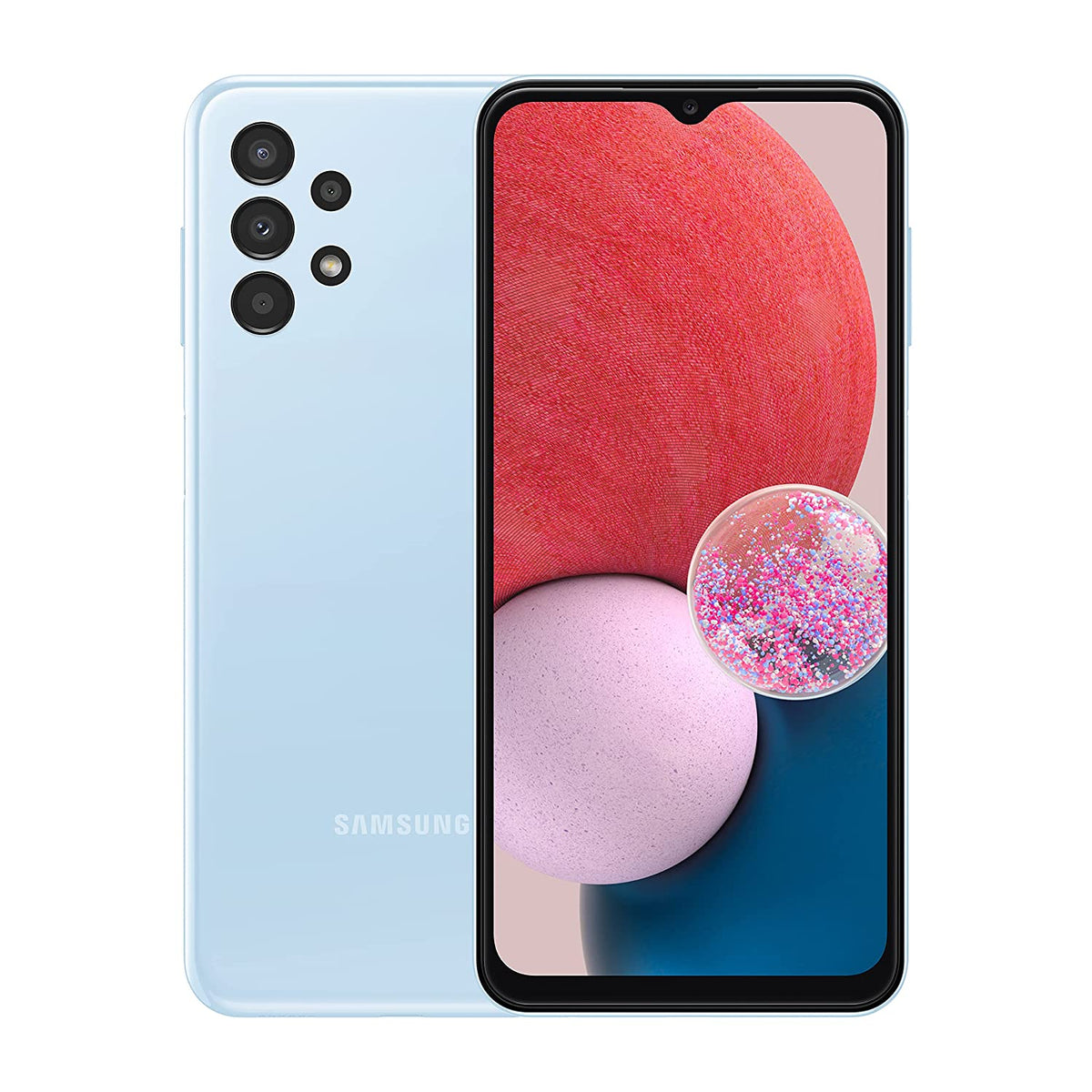 samsung telefon i lyseblå